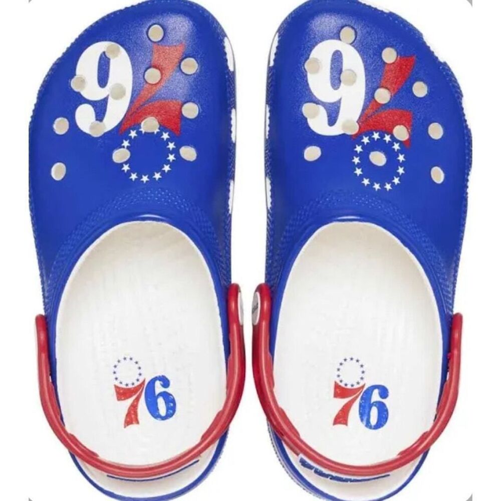 Crocs NBA Philadelphia 76ers Classic Clogs 208901-100‎ Men Size 11 BRAND NEW